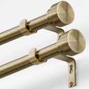 Oneach 2-Pack Antique Bronze Curtain Rods for Windows 48 to 84 Inch, 1 Inch Pole Adjustable Curtain Rod with Easy Installation and Modern Design (16 to 88 Inch)
