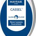 Mayfair Cassel Slow Close Toilet Seat, Easy Clean, Non Slip Premium Wood Seat, Easy Install, Elongated, White