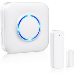 Door Chime, Satisure Wireless Door Open Contact Sensor Alarm Chime with 600 FT Range 58 Chimes 5 Volume Levels LED Indicators, Door Ringer Alert for Business/Store/Home/Office When Entering