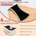 BATTEWA Silky Soft and Invisible Leak Proof Underwear for Women Incontinence Seamless Panties with 50ml Absorbency Ultra-Comfortable Nylon, Elastane Blend Briefs 3 Pack (X-Large, Beige Blush Black)