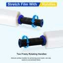 Stretch Film, RAZCC Stretch Wrap Industrial Strength, Shrink Wrap for Pallet Wrap, Heavy Duty Clear Plastic Wrap with Handles, Moving Wrapping Plastic Roll, 15" x 1000 Ft Per Roll, 60 Gauge, 4 Pack