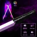 Pro Dueling Lightsaber|Heavy-Duty Light Saber|FX Sword Aluminum Hilt Removable Blade|Blaster Swing Rechargable Light Up Toys for Adults & Kids (38.2inch-Pinkish/Purple), black hilt