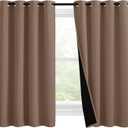 NICETOWN Bedroom Full Blackout Curtain Panels, Super Thick Insulated Window Covers, Keeping Out Cold Air and Heat 100% Blackout Blinds with Black Liner (Cappuccino, Set of 2 PCs, 55 by 57-inch)
