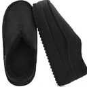 KuaiLu Men's Moccasin Slippers Memory Foam Indoor/ Outdoor Warm Suede House Shoes Winter Clogs Slip-on Boots Slippers For Man with Fuzzy Sherpa Lining & Arch Support, Black Size 10