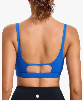RUNNING GIRL Sports Bras for Women,Square Neck Sports Bra Medium Support Yoga Bra Workout Crop Top with Removable Cups, Large