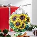 Stained Glass Ornament, Christmas Ornaments for Tree, Hanging Ornaments for Home Decor & Christmas Tree Decorations  Exquisite Holiday Ornament, Gifts & Holiday Present (Sunflowers)