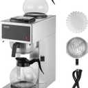 VEVOR Commercial Drip Coffee Maker, 12 Cups Coffee-Maker Machine with 2 Glass Carafes and 2 Decanter Warmer Plates, Stainless Steel Drip Style Coffee Brewer, for Restaurant, Office, Coffee Shop & Home (EXP 12/31/27)