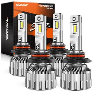 SEALIGHT 9005 9006 Fog Light Bulbs, 92,000LM Super Bright HB3 HB4 Bulbs Combo for ATV/UTV, 60000h Lifespan Life, Plug and Play, Pack of 4