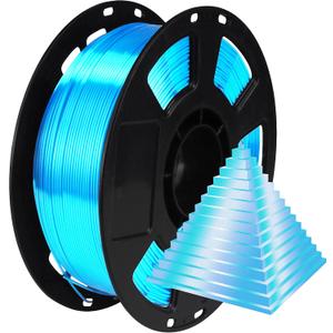 Silk Acid Blue PLA Peacock Blue Pearlescent Shining 3D Printing Material, 1kg 2.2lbs 1.75mm 3D Plastic Material, Widely Support for FDM 3D Printer, Easy to Print