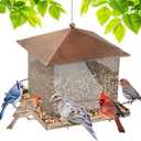 Bird Feeder, Heavy Duty Metal Bird Feeders for Outdoor Hanging, 9LB Extra Large Capacity Wild Birdfeeder for Garden Yard Outside Backyard