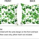 St Patricks Day Pillow Covers 18x18 Set of 2 Green Shamrock Saint Patricks Day Decorative Throw Pillow Cover Cotton Cushion Case for Sofa Couch Farmhouse Indoor Outdoor Decorations