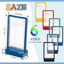 AmazingSpark 6 Set Bumper Guards Compatible with PSA Graded Cards with Wooden Display Stand, Slab Protector, Shield Your Slabs! Applicable to 35pt Graded Card Sleeves (Colorful)