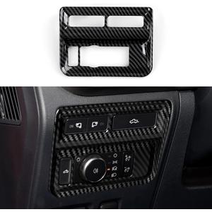 Youtaiche Car Headlight Switch Sticker ABS Carbon Fiber Cover Interior Trim Decal for Ford F150 2021 2022 2023 2024 Accessories