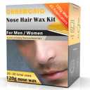 120g Nose Hair Waxing Kit with 40 Applicators - Quick & Painless Hair Remover for Men and Women, Up to 20 Uses