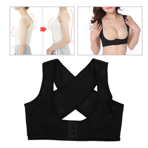 Hunchback Correction Belt Adult Women Breathable Elastic Back Corrector Belt Black M