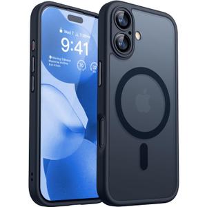 CANSHN Magnetic for iPhone 17 Case, Upgraded [Full Camera Protection] [Compatible with Magsafe] [Translucent Matte] Shockproof Protective Phone Case for iPhone 17 - Black (iPhone 17 (6.3 Inch,2 Lens))