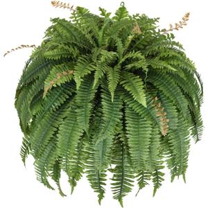 Muhanjia 56 Silky Artificial Boston Fern, 128 Fronds Large Hanging Plants for Outside Planter,Bush Floor Plants Large for Home Decor Porch Patio Garden Indoor Outdoor (JY-128Fronds1PcsGreen)