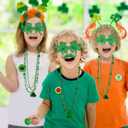 Winlyn Bulk St. Patrick's Day Novelty Jewelry Assortment St. Pat's Party Favors Supplies Shamrock Necklace Coins Head Bopper Bracelet Tattoo Mustaches Accessories for St. Patty's Day Irish Party Decor (Green)