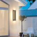 Dusk To Dawn Long Outdoor Wall Light Fixtures, LED Modern Outdoor Lighting For House, 23.6 IN Exterior Wall Sconce,Black Front Porch Light, Waterproof Outside Garage Lights,36W Warm White 1Pcs