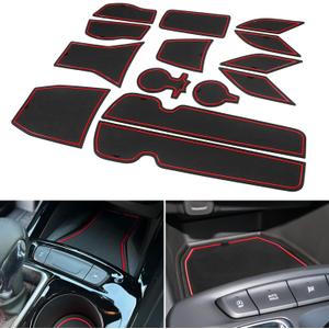 for 2024 2025 2026 Chevy Trax Accessories - for 2024 2025 2026 Chevrolet Trax (LS,1RS,LT,2RS,ACTIV) Cup Holder Inserts Door Slot Mat Compartment Center Console Liners (14 Pcs, Red Trim)