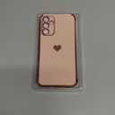 LeYi for Galaxy A15-5G Phone Case: with Tempered Glass Screen Protector [2 Pcs]+ Full Camera Lens Protection, Love Heart Plating Girly Women Luxury Shockproof Android A 15, Pink