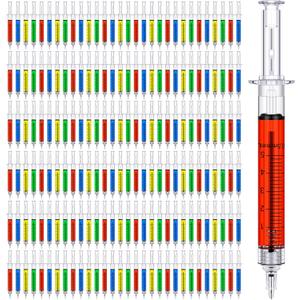 Tinlade 200 Pcs Syringe Gel Pens Bulk Nurses 4 Colors Nursing Fun Novelty Gifts Ball Point Pill Pens Retractable Black Ink for Office School Supplies Doctor Play Prize Student Party Favor