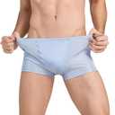 Men's Silk Boxer Briefs Underwear Breathable Moisture-Wicking Pure Silk Panties for Man (Purple, S)
