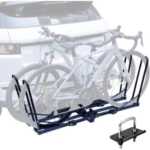 Hitch Mount Bike Rack for 2 Bikes, Double-Arm Bike Rack, Folding Bicycle Carrier for Car & SUV, Fit 2" Receiver