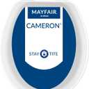 Mayfair Cameron White Toilet Seat, Non Slip Heavy Duty Wood, Easy Clean, Round