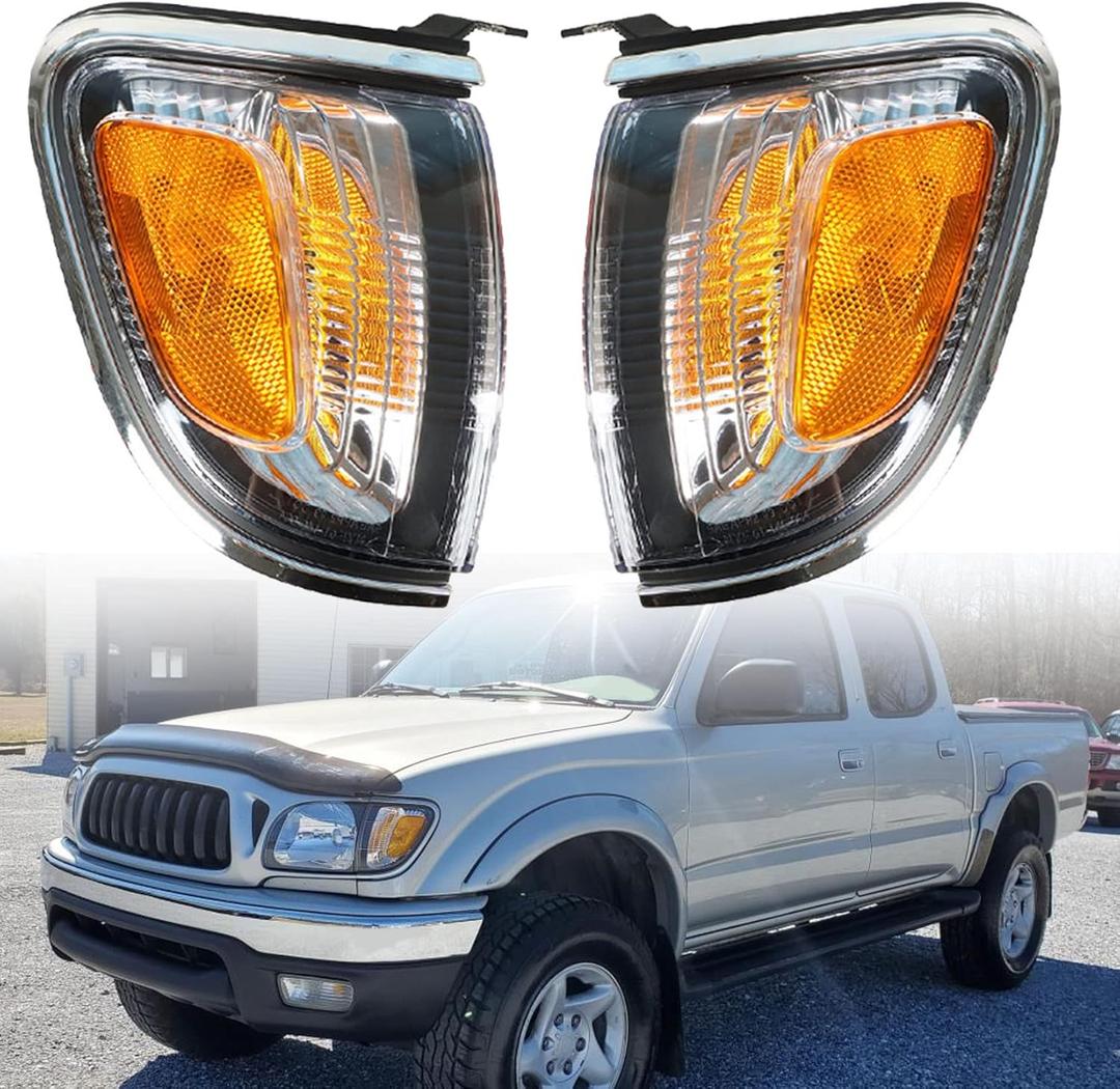 1 Pair of Park Signal Corner Marker Lights with Black Trim Replacement for Ta-coma 2001-2004 Pickup