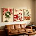 Pormipone Vintage Music Wall Art Set of 3 Framed Canvas Prints 16x24 Inch