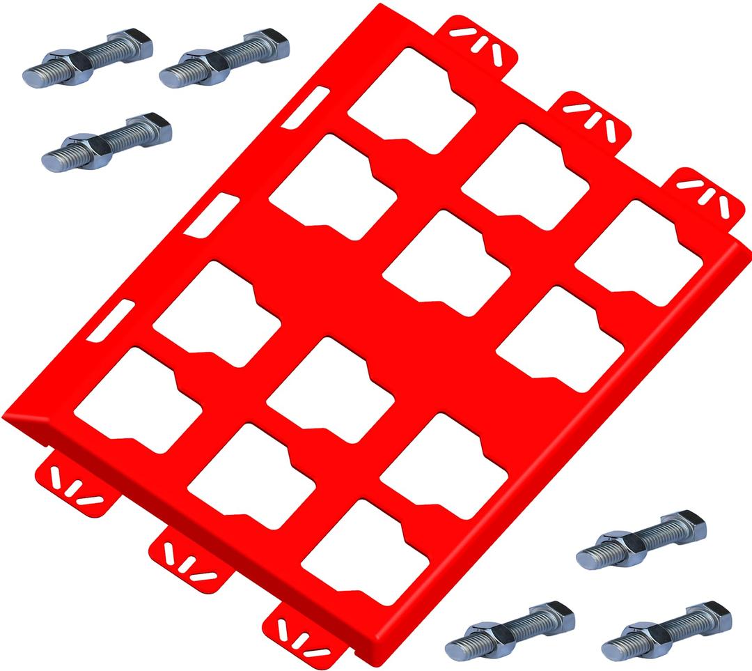 VELCKING for Milwaukee Packout Mounting Plate, Metal Storage Base, Wall and Floor Compatible Toolbox Mount (RED, 1-Full Plate)