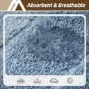 COSY HOMEER Bathroom Rugs 24"x17", Ultra Soft Absorbent Bath Mat with Non-Slip TPR Backing, Machine Washable Shaggy Rug for Bathroom Floor, Blue