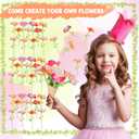 FURNIPLAS Fabric Flower Bouquet Toy Accessories Set, DIY Flowers Making Toy for Stem Refill Kit, Art & Crafts Flower Press Supply Kits, Birthday Christmas Gift for Age 4-8 Girl (Main Kit Not Included)