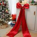Extra Large Christmas Bow - Big Red Bow for Holiday Home Decoration, Office Celebrations, and Outdoor Festivities - Perfect for Christmas Party, Gift Wrapping, and Seasonal Decor