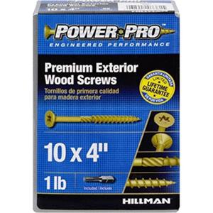 The Hillman Group 48604 Power Pro Exterior All Purpose Screw, 10 x 4" (2)