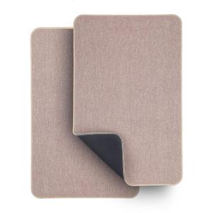 Bath Mat,Ultra Thin Bathroom Rugs,Rubber Bath Mats for Bathroom,No Slip Bath Rugs,Quick Dry,Machine Washable,Low Pile,Absorbent,Shower Outside,Sink,Home Decor Accessories.Beige,1'5"x2'3"(2 Pack)