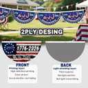 2PCS 250th Anniversary USA Flag, 1.5X3 FT 1776-2026 Fan Flags, 250 Years Anniversary Flag Bunting for Wall, Front Door, Porch, Fence, Outdoor Decorations with Brass Grommets (Style A)