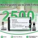 2 Pack HHR-P104 Rechargeable Phone Battery 3.6V 800mAh NI-MH Batteries for Panasonic Cordless Phones