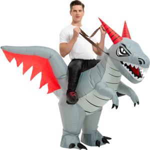 tasanor Dinosaur Costumes for Adults,Inflatable Costume Adult,Blow Up Ride Dragon Costume,Halloween Costumes for Men Women (72inch)