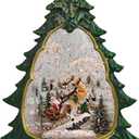 Christmas Snow Globes, Lighted Christmas Tree Glittering Water Snow Globe Lantern with Light & 8 Music for Xmas Decorations Gift - Santa Claus