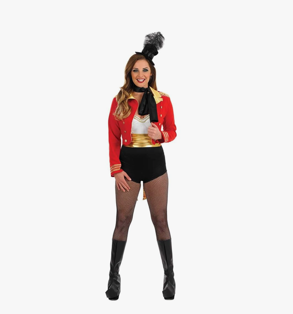 fun shack Womens Circus Ringmaster Costume, Lion Tamer Outfit for Women, Ringmaster Dress for Themed Parties L