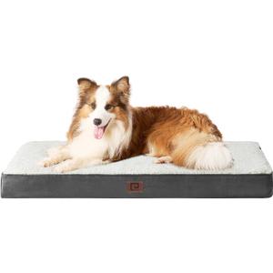 Orthopedic XL Dog Beds for Extra Large Dogs with Removable Washable Cover for Crate, Beige, 41x27