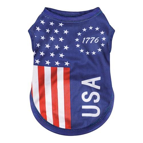 American Flag Inspired Dog Vest: Perfect Dog Shirt, Ideal Tank Top for Everyday Wear, Independence Day Celebrations Quality Materials for a Cute and Stylish Look Blue USA M