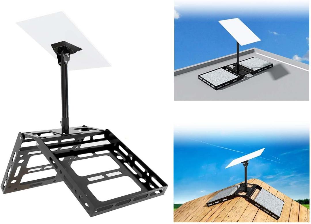 Adjustable Starlink Gen 3 Roof Ridge Mount, Ybervont Starlink Mounting Kit Gen 3 with 0-30 Adjustable Starlink Gen 3 Pipe Adapter, Starlink Roof Mount Kit for Starlink Internet Kit Satellite, Black