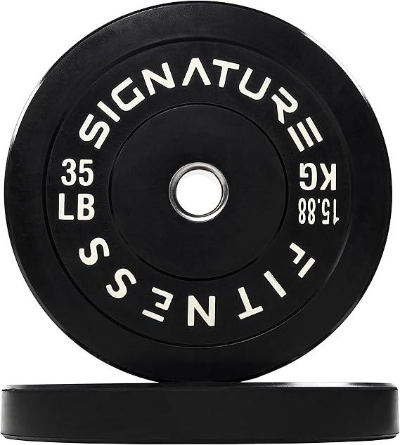 Olympic Bumper Plate Weight Plates with Steel Hub, 35LB, Pair