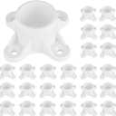 25 Packs 1/2 inch PVC Flange Table Leg Cap Fittings Furniture Screw Tab Caps for Building Furniture Support Feet Making Storage Shelves