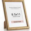 8.5x11 Picture Frame,8.5 x 11 Solid White Oak Photo Frame Matted to 6x8 with Tempered Glass,8.5"x11" Handcrafted Diploma Document Frames Frame Vertical or Horizontal Wall Hanging Display,1 Pack (USA-Sourced White Oak Wood)