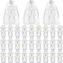 Chuangdi 30 Set Holy Catholic Water Bottles Bulk 50ml Christian Water Container Empty Glass Bottle with Cross Lapel Pin Organza Bag Ribbon Bow for Holy Communion Church Baptism Party Favor (Vintage)