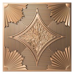 Art3d Drop Ceiling Tiles 24x24 in Bronze (24-Pack, 96 Sq.ft), 3D Wainscoting Panels Glue Up 2x2